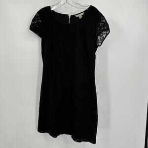 Banana Republic Womens Black Lace Dress Sz 6 LBD Office Fairy Grunge Knee Length